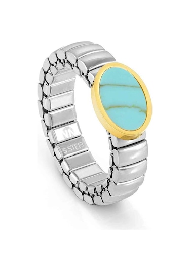 Extension - Yüzük - Oval Sarı Altın Fin, Turquois 001