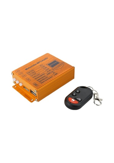 Moly Mp3 Çalar + Fm Radyo + Güvenlik Alarmı + Kablosuz Kumanda, Siyah 12v, 2x10w Motosiklete Uygun