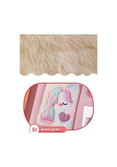 Tek Boynuzlu At Sevimli Peluşdefter Mor