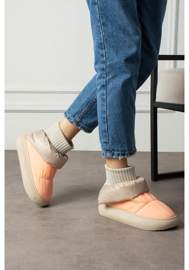 Shoetek Seina Kadın Bot&bootie Bilek Trikolu Paraşüt Kumaş Soman Pembe