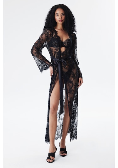 Penti Pirra Lace Dantel Siyah Sabahlık Plknmdeg24sk-bk3 Siyah