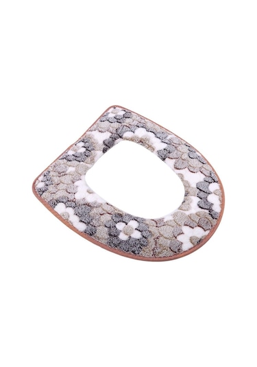 Mavi Su Geçirmez Evrensel Büyük Çiçek Mercan Kadife Klozet Minderi Velcro Klozet Kapağı Ev Klozet Kapağı