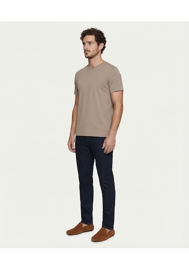 Yargıcı Regular Bisiklet Yaka Kısa Kol T-shirt 26yets9004x 025 Vizon