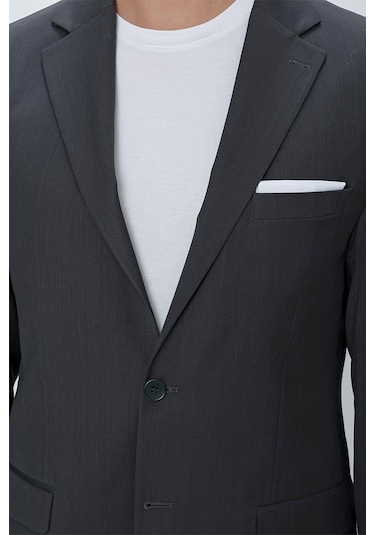 Efor Slim Fit Klasik Mono Yaka Klasik Antrasit Takım Elbise Tk 2021 Antrasit