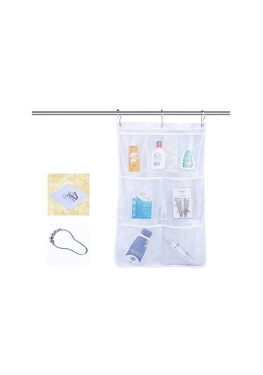 Dancemonkey Cbtx 7 Izgaralar Örgü Duş Askılı Çanta Organizatörü Polyester Banyo Cepleri Çok Renkli