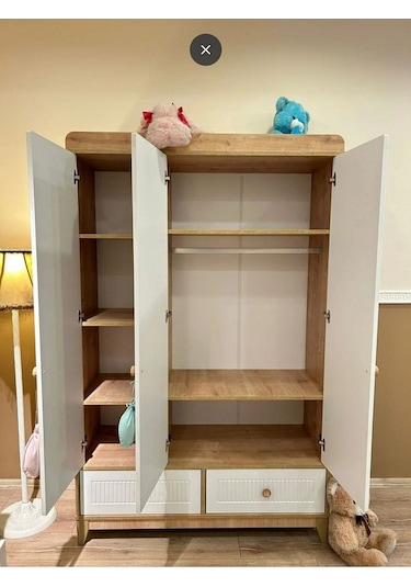 Strada 3 Kapılı Dolap, Bebek Ve Genç Odası Dolap Beyaz