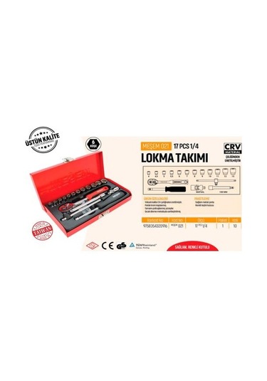 Meşem 17 Parça 1/4" Lokma Takımı Çantalı Meşem021
