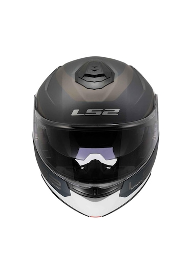 Ls2 Strobe 2 Victory Çene Açılır Kask Mat Titanyum - Beyaz - Mavi