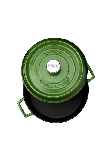 Lava Döküm Yeşil Tencere Seti 24 Cm Derin 28 Cm Sığ