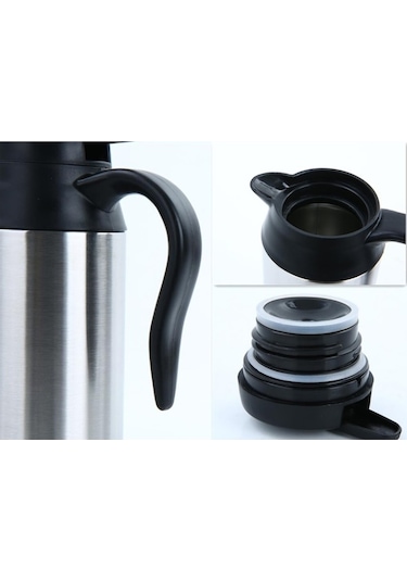 Trendooze Taşınabilir Su Paslanmaz Isıtıcısı Gümüş Elektrikli Araba 750ml 12v/120w Cz