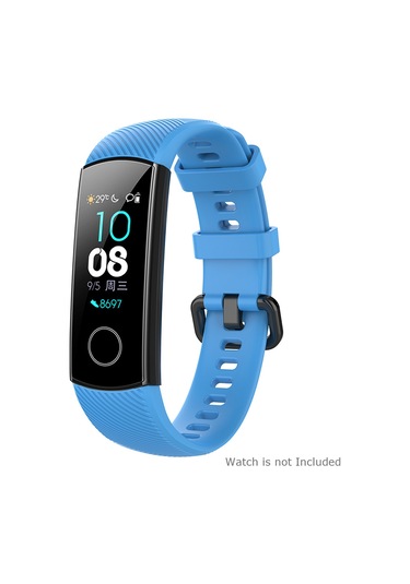 Hangfox Huawei Honor Band 4/5 İçin Silikon Su Geçirmez Değiştirilebilir Kordon - Mavi Çok Renkli