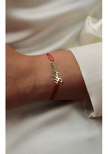 Diamine 14 Ayar Altın İsim İpli Bileklik Sarı Altın