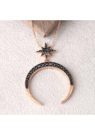 Zirkon Taşlı Pırlanta Montür Yıldız Hilal Rose Altın Kaplama Güm