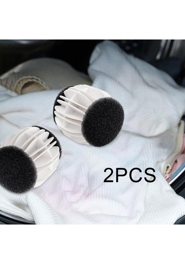 Homyl 2 Adet Çamaşır Karıştırma Topları Temizleme Topları Beyaz Siyah