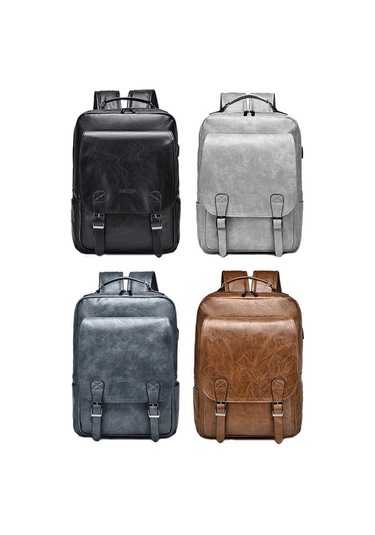 Novahub B677 Usb Şarj Delikli Su Geçirmez Kapasiteli İş Sırt Çantası Kahverengi Kahverengi