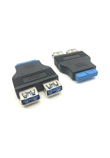 Generic 2 Port Usb 3.0 A Dişi Bağlantı Noktası Hub Anakart 20 Pin Başlık Adaptörü Dönüştürücü Konnektör
