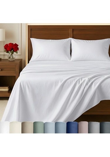 Pamuklu Nevresim Takımı Çift Kişilik Beyaz