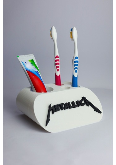 Metallica - Dekoratif Diş Fırçalık Beyaz