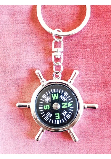 Moncuk Design Çalışır Pusula Metal Anahtarlık