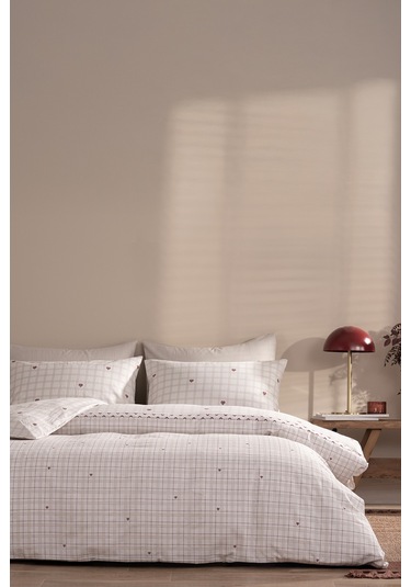 Puffy Eftelya Çift Kişilik Polycotton Nevresim Takımı - Bej Bej