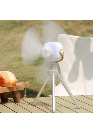 Xuweiwei Beyaz Usb Şarj Edilebilir Taşınabilir Vantilatör Ve Lamba 3 Hız Ayarlanabilir Eğim Çift Asma Masa Tasarımı