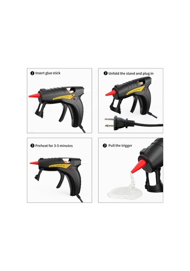Besthome1 30w Profesyonel Elektrikli 120v Isı Kantarlı Yapıştırıcı - Siyah, 50 Adet 7x200mm Macun Çubuğu, Ergonomik Tasarım, Sa