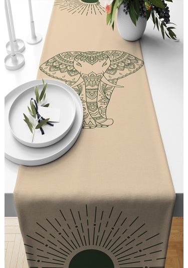 Belle Benoit Baskılı Runner & Koltuk Kırlent Kılıfı Set Desen40