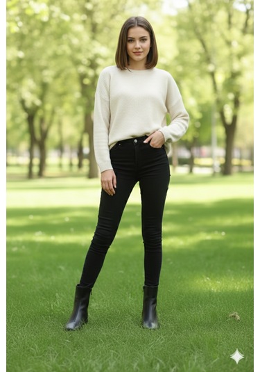 Nude Kadın Şık Sade Sıyah Bot 091 Sıyah
