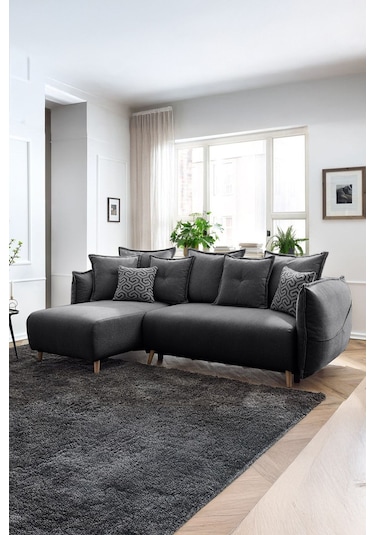 Puffy Sandıklı Köşe Koltuk Antrasit Sol Köşe Antrasit