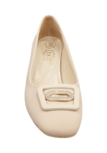 Ventes 222522z Küt Burun Taş Toka Detaylı 6 Cm Kalın Topuklu Kadın Şık Topuklu Ayakkabı Ten