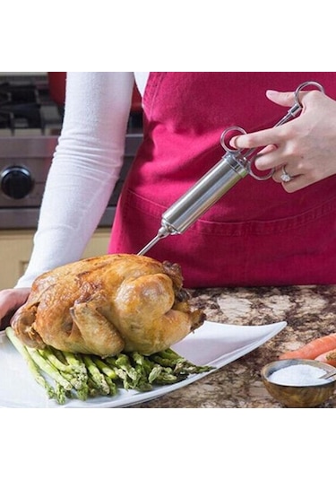 Sones 10'u 1 Arada Paslanmaz Çelik Baharat Hindi Şırıngası Mutfak Baharat Şırıngası