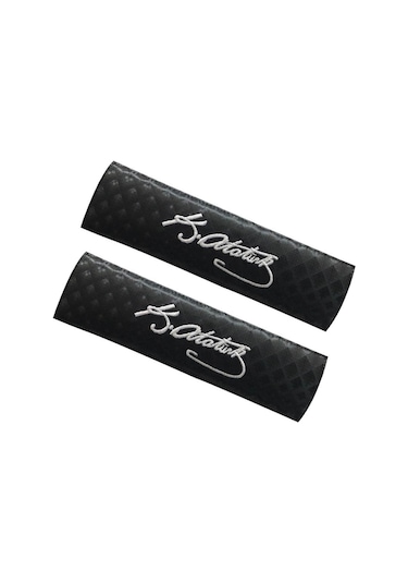 Oto Emniyet Kemer Kılıfı Pedi Kemal Atatürk Imza Beyaz (414341641)