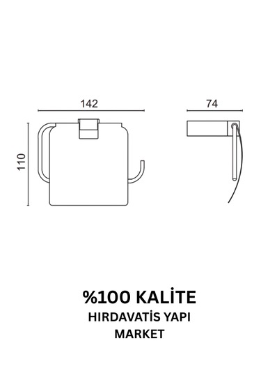 Çelik Banyo Paslanmaz Pirinç Titanik Geniș Kapaklı Kağıtlık