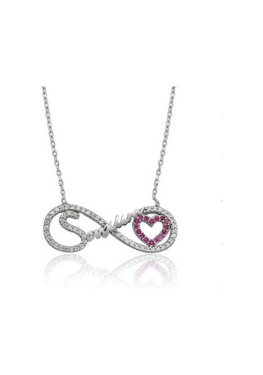 925 Ayar Gümüş Sevgilim Yazılı Sonsuzluk Kolye Gümüş