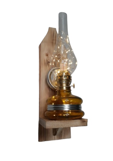 Nostajik Peri Ledli Gaz Lambası Aplik Sarı