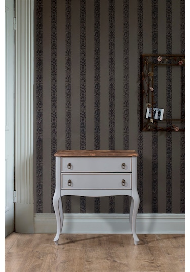 Wooding Masif 2 Çekmeceli Gri Ceviz Komodin - Mini Konsol