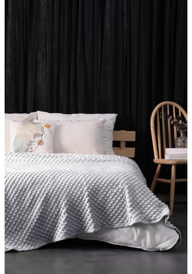 Mink All Season Tomurcuk Çift Kişilik Battaniye - Gri