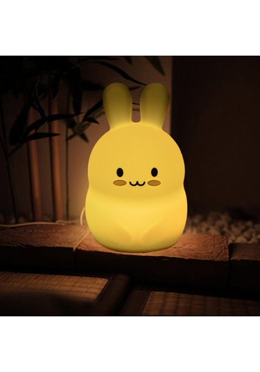 Suofeng Usb Şarjlı Kumanda Kontrollü Silikon Gece Lambası, Sıcak Beyaz + Yedi Renk, Çocuk Hediyesi, 0.35w Beyaz