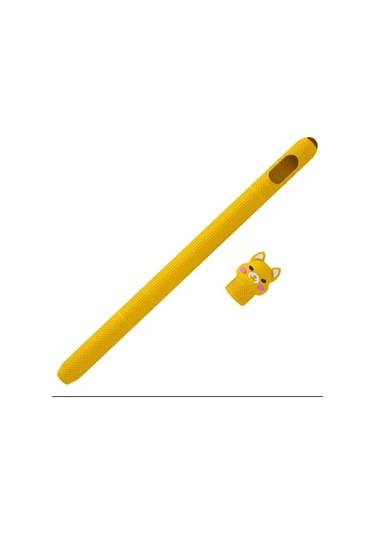 Apple Pencil 2. Nesil Uyumlu Koruyucu Silikon Kılıf Kaydırmaz Sevimli Kedi Figürlü Kalem Değildir