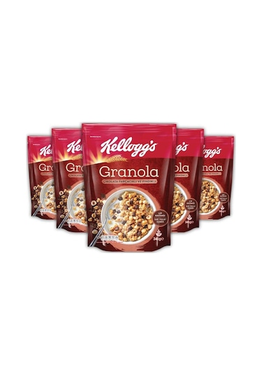Kellogg's Granola Çikolata Parçacıklı Ve Fındıklı 5 x 340 G