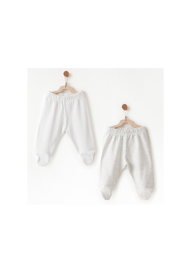 Andywawa Hello Elephant 2 Parça Bebek Patikli Pantolon Ac26585 Beyaz