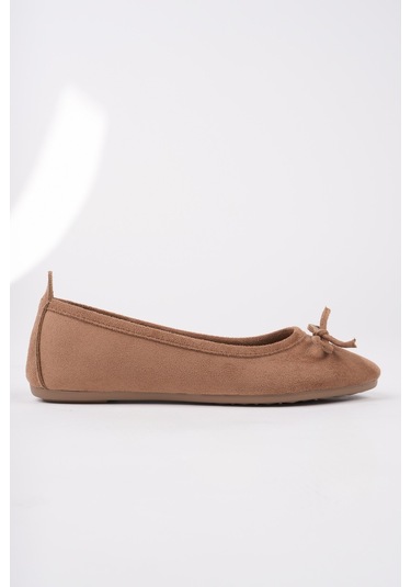 Muggo Miu Fiyonklu Kadın Deri Günlük Babet Taba