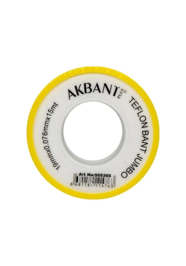 Akbant 505305 Jumbo Geniş Teflon Bant 19mm X 0 076mm X 15mt