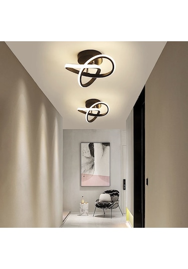 Burenze Modern Plafonyer Tavan Led Avize Siyah 2 Adet Set Ledli Avize - Burenze763 Koyu Kahverengi