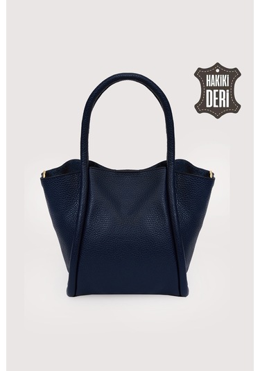 Hakiki Deri Kadın Organizerlı El Çantası Lacivert Smr9206-2 Lacivert