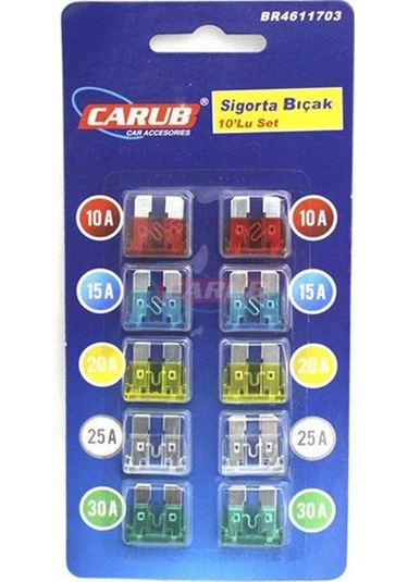 Carub Mini Bıçak Sigorta Seti Karışık 10'lu Set-825