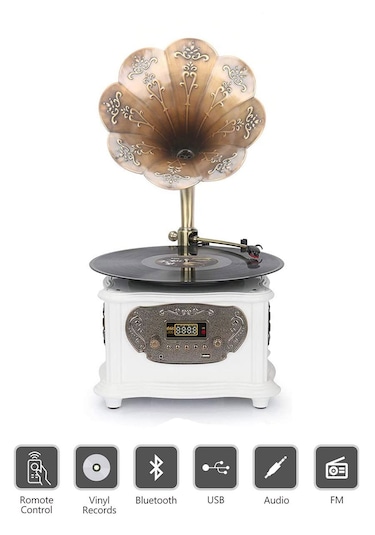 Record Master RMJ-209C Beyaz Gramafon Pikap