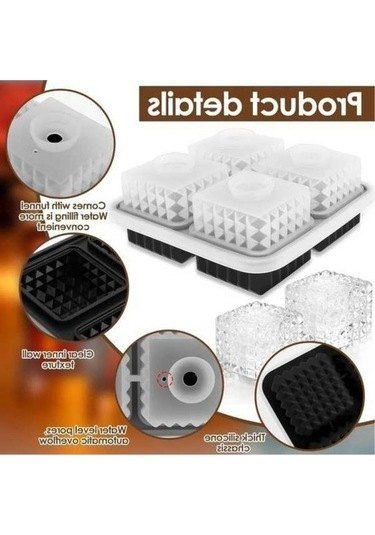 Ankatek Tepsi Silikon Küp Kapaklı Fonksiyonel Çok Amaçlı Çikolata Buz Kalıbı Siyah Siyah Siyah