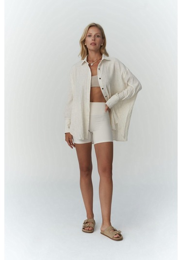 Durres Bej Oversize Gömlek bej