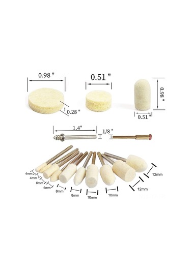 Yifomall 76 Parça Keçe Ve Yün Parlatma Seti - Dremel Uyumlu, Taşlama Ve Cilalama Aksesuarları 1 İnç & 3mm